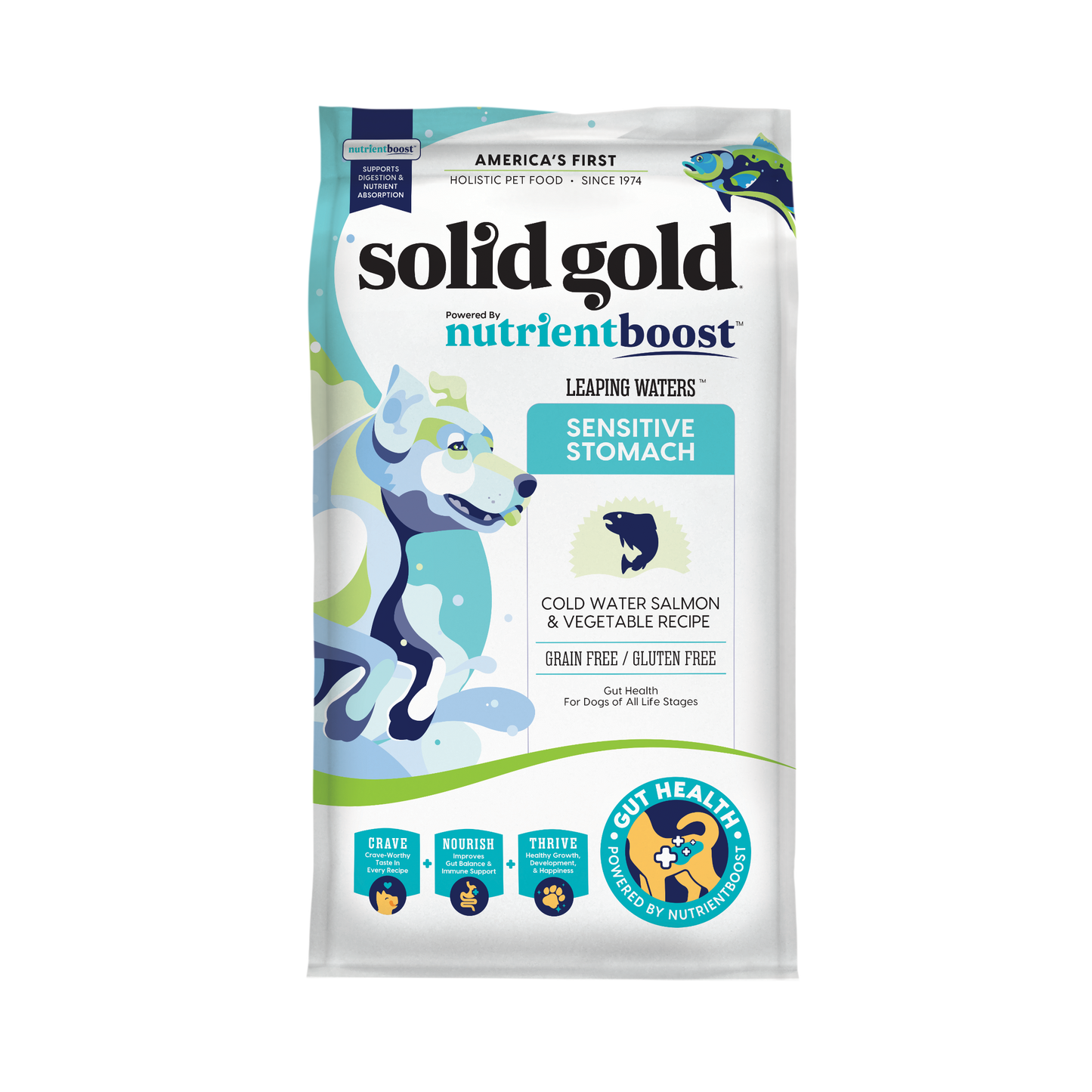 Solid Gold Nutrient Boost Leaping Waters Salmon GF 3.75LB/1.7KG Dog Food