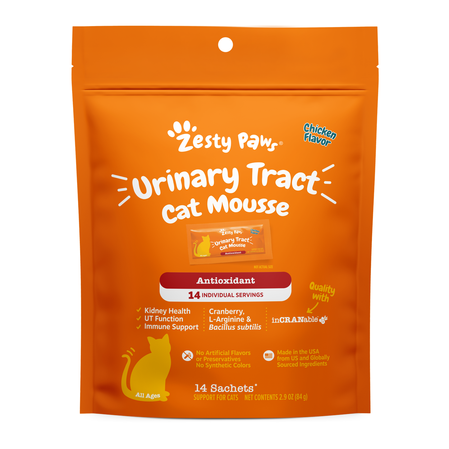 Zesty Paws Cat Mousse Urinary Tract, Chicken, 14ct Pouch
