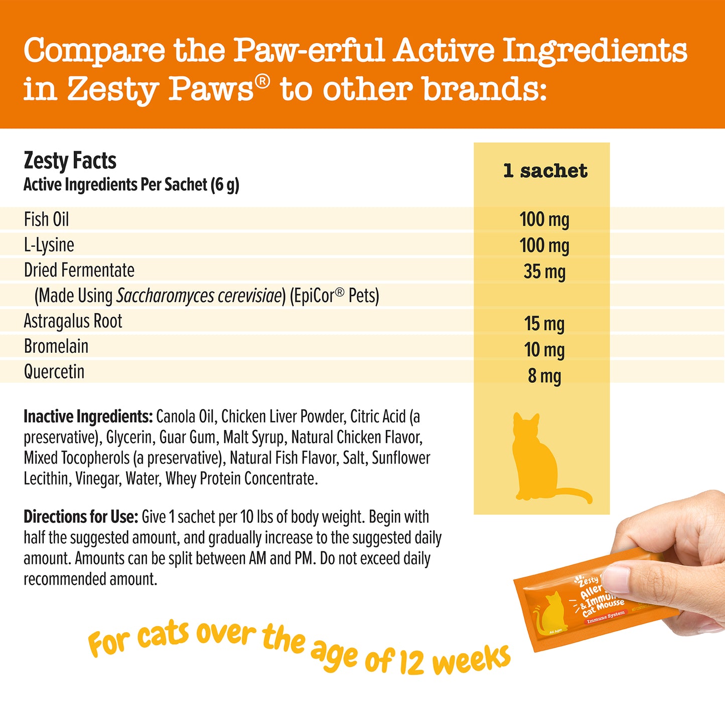 Zesty Paws Cat Mousse Allergy & Immune, Chicken, 14ct Pouch