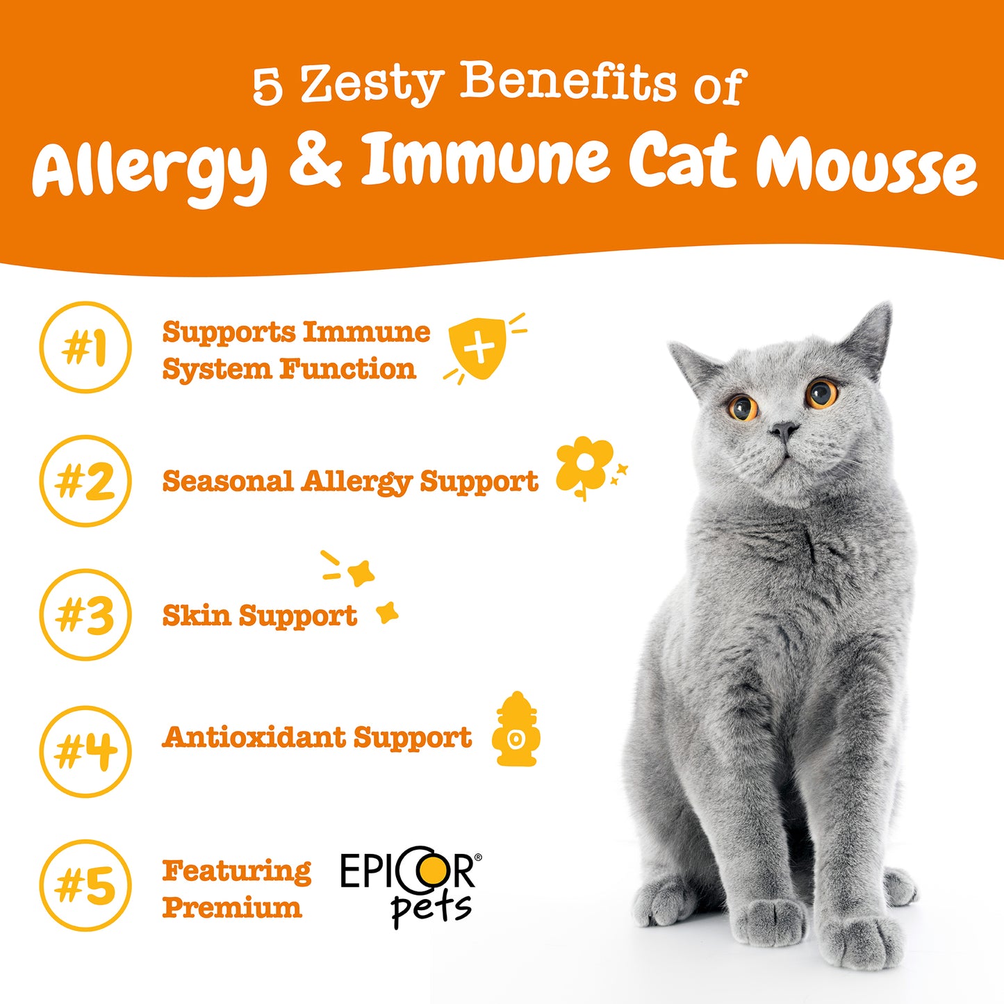 Zesty Paws Cat Mousse Allergy & Immune, Chicken, 14ct Pouch