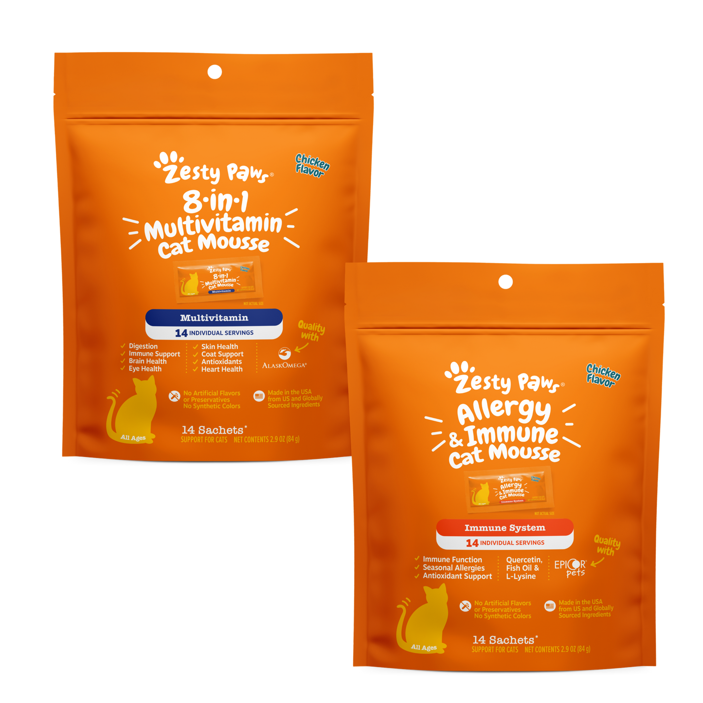 Wellness Immune Care Bundle Cat Mousse Supplement (8-in-1 Multivitamin & Allergy Immune)