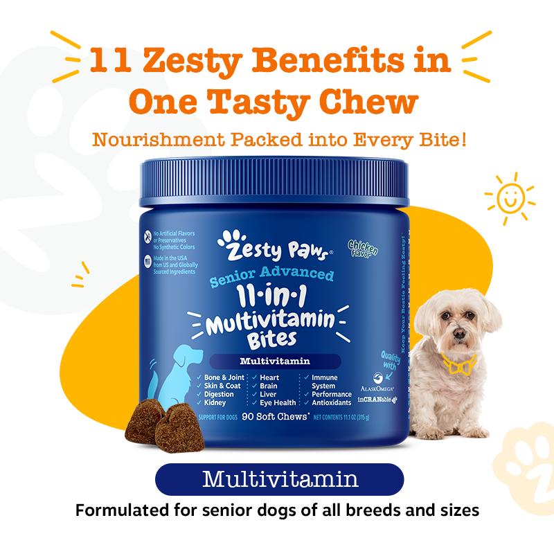 Zesty Paws Senior Longevity Bundle (Senior Adv. Vision/Senior Adv. 11-in-1 Multivitamin Chicken/Beef)