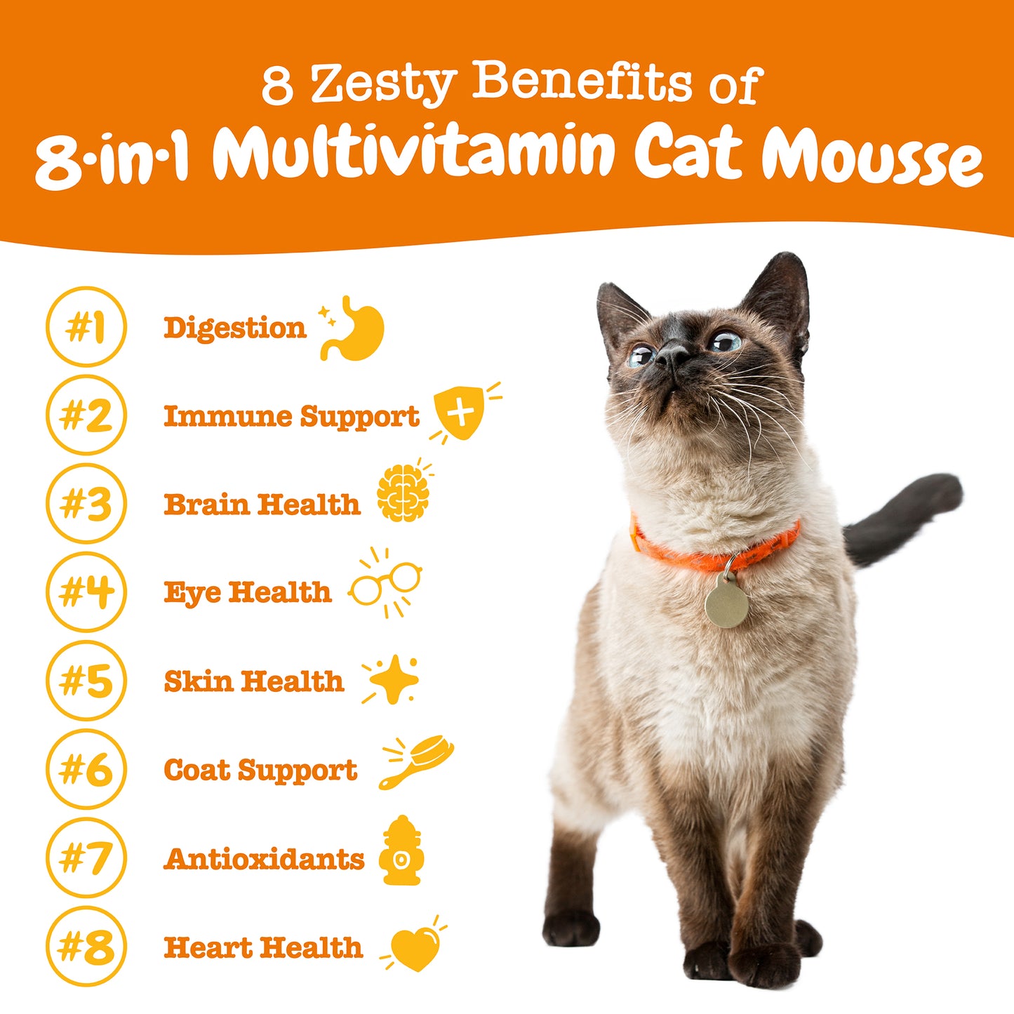 Zesty Paws Cat Mousse 8-in-1 Multivitamin, Chicken, 14ct Pouch