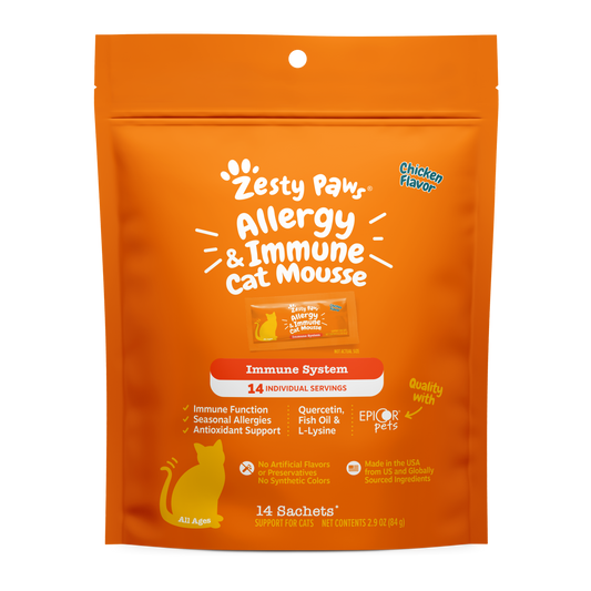 Zesty Paws Cat Mousse Allergy & Immune, Chicken, 14ct Pouch