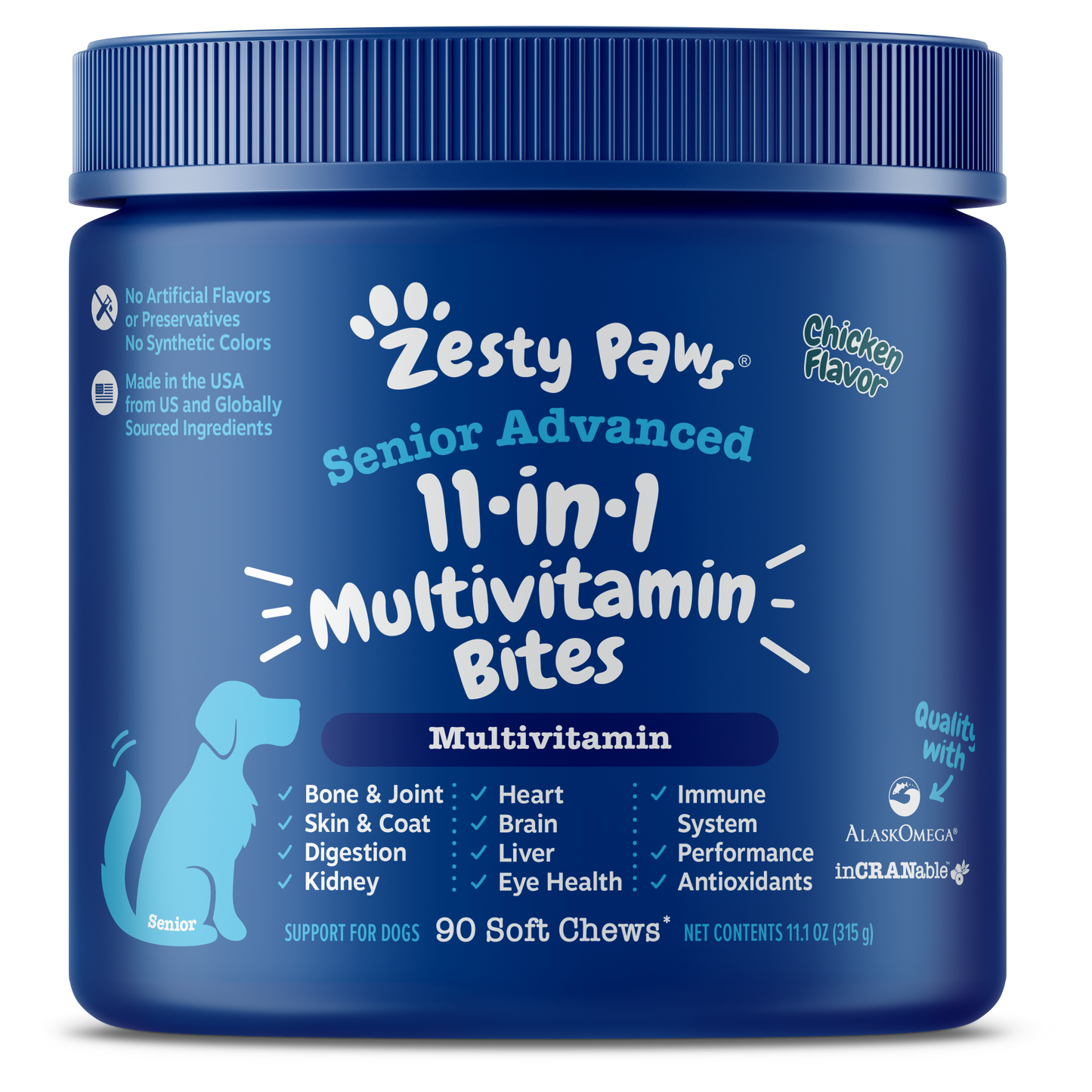 Senior Advanced 11-in-1 Multivitamin Bites – Zesty Paws