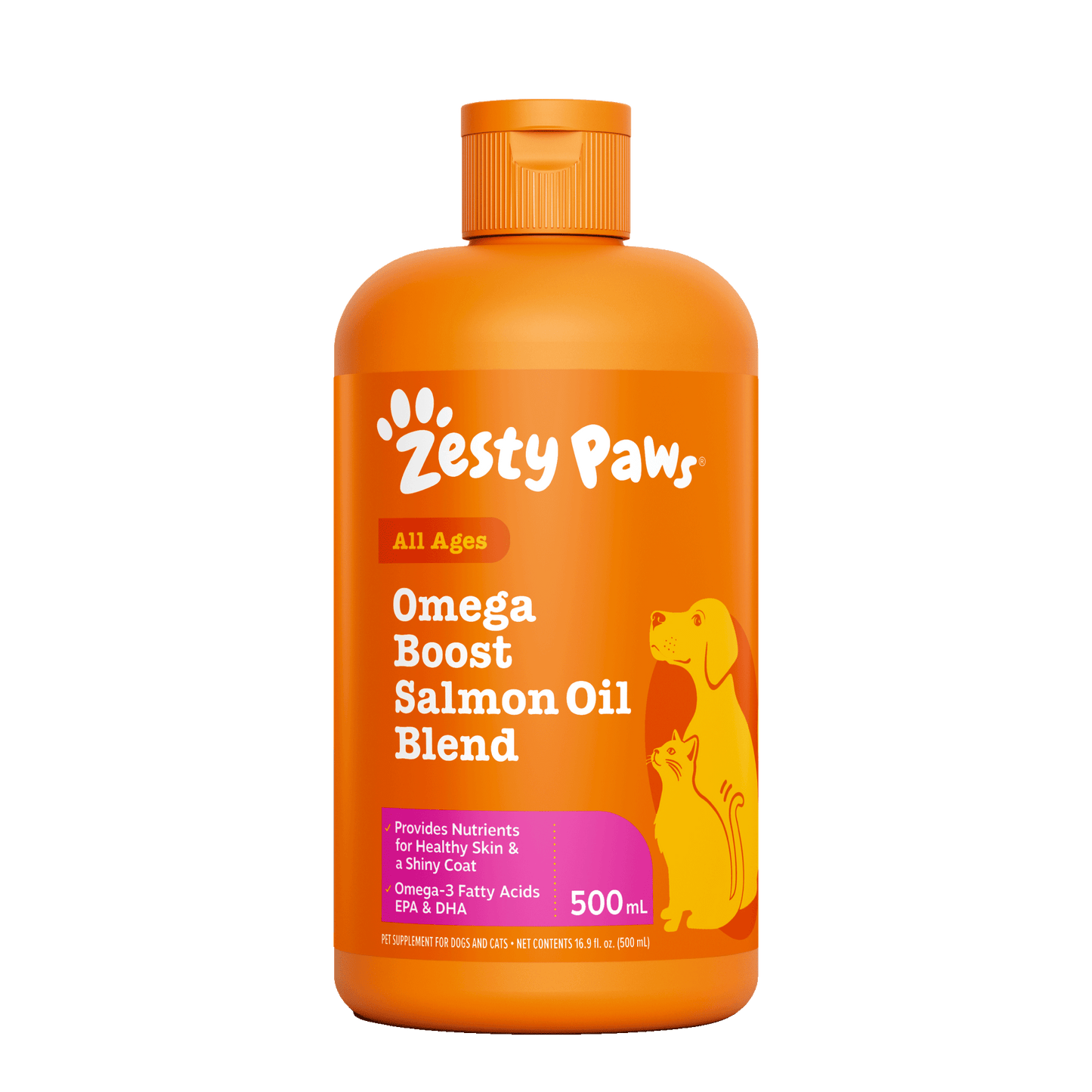 Zesty Paws Omega Boost Salmon Oil Blend 500ML (3× more Salmon Oil)