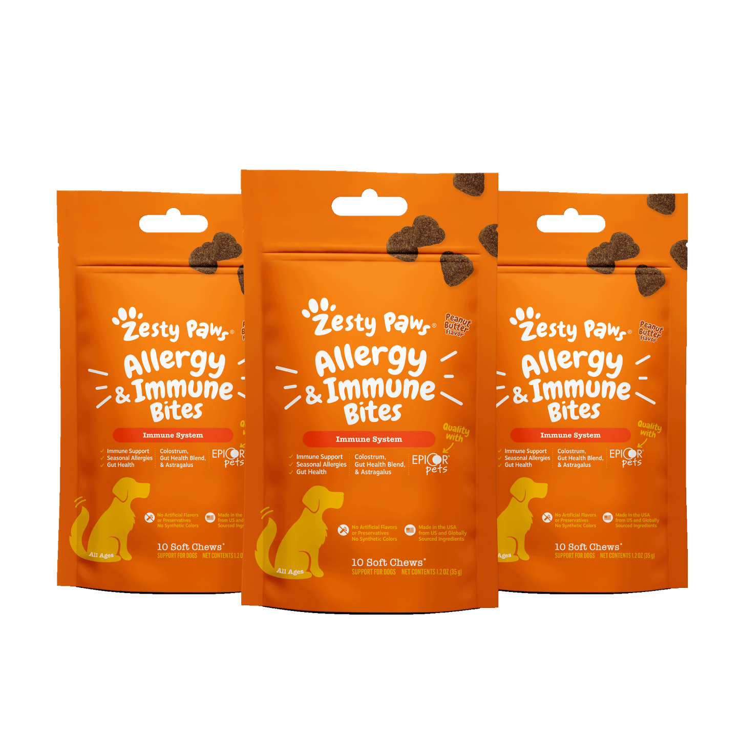 [EXP: 6/2026] Zesty Paws Immune & Allergy Trial Pack 10ct x 3 Packs