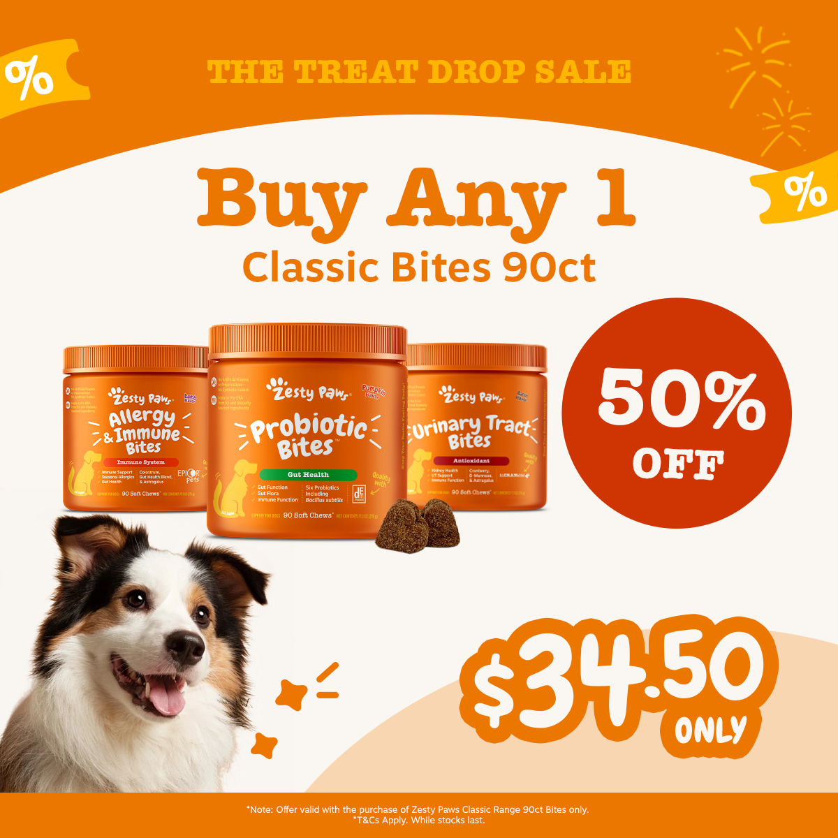 Zesty Paws Dog Supplement Bites (50% OFF)