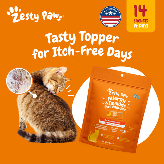 Zesty Paws Cat Mousse Allergy & Immune, Chicken, 14ct Pouch
