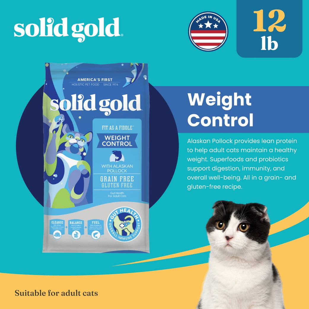 Solid Gold Fit AS A Fiddle Pollock Grain Free 3LB/12LB Cat Food – Zesty ...