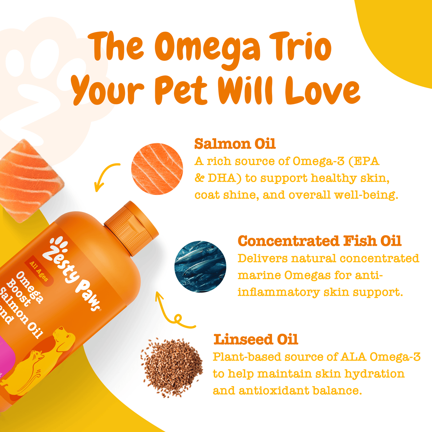 Zesty Paws Omega Boost Salmon Oil Blend 250ML (3× more Salmon Oil)