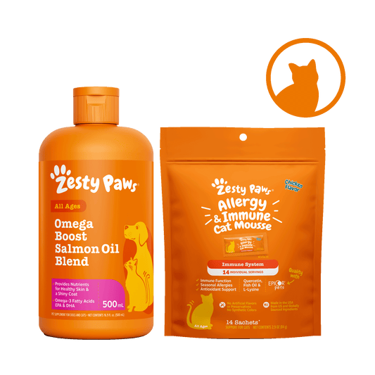 Season Of Care Bundle for Cats (Cat Mousse Allergy & Immune  + Omega Boost)