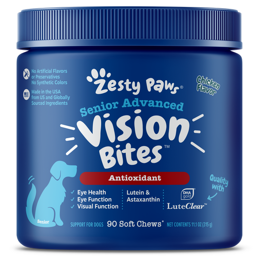 Zesty Paws Senior Advanced Vision Bites (Chicken) for Senior Dogs